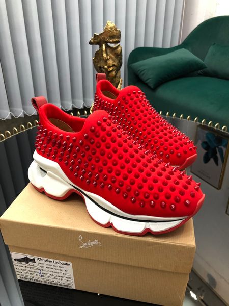 

fast delivery new style high-end luxury men's casual sneakers triple fashion men's brand men's shoes platform studded shoes s, Black