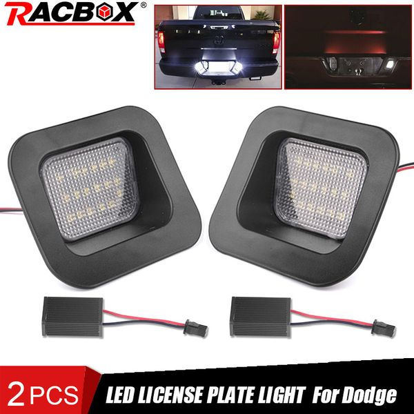 

2pcs car 18 smd smoke led license plate lights cold white 5500k for dodge 1500 2500 3500 2003-2018 with error resistor