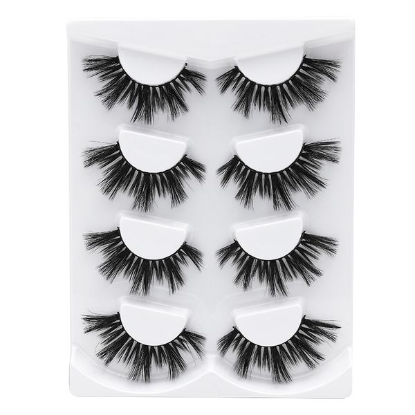 

4pairs 15~20mm false eyelashes handmade dramatic volume natural long thicking makeup eyelash extension silk eyelashes full strip