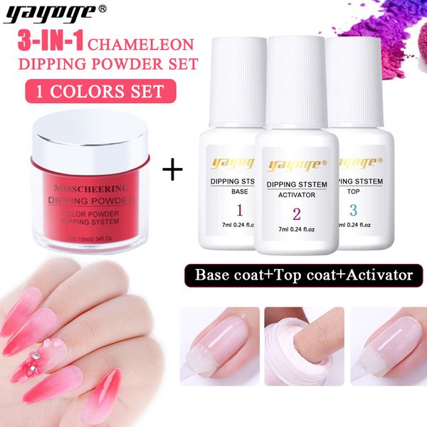 

yayoge 3 in i thermal color changing dipping nail powder set 12 colors for nail mirror carved effect in manicure art