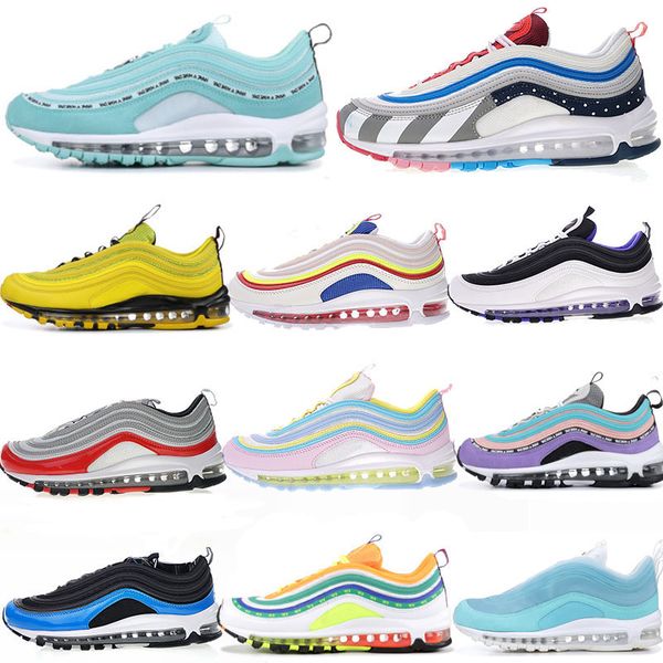 

Дизайнерские кроссовки 97 Good Good Day Кроссовки SE GS Metallic Gold Silver Bullet Tab Мужчины Женщины спортивная обувь Кроссовки Размер 36-45