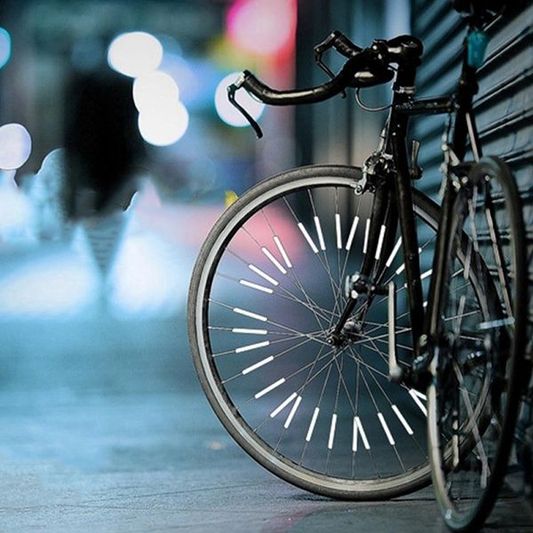 

24pieces bicycle mountain bike riding wheel rim spoke mount clip tube warning light strip reflector reflective outdoor 8cm bikes