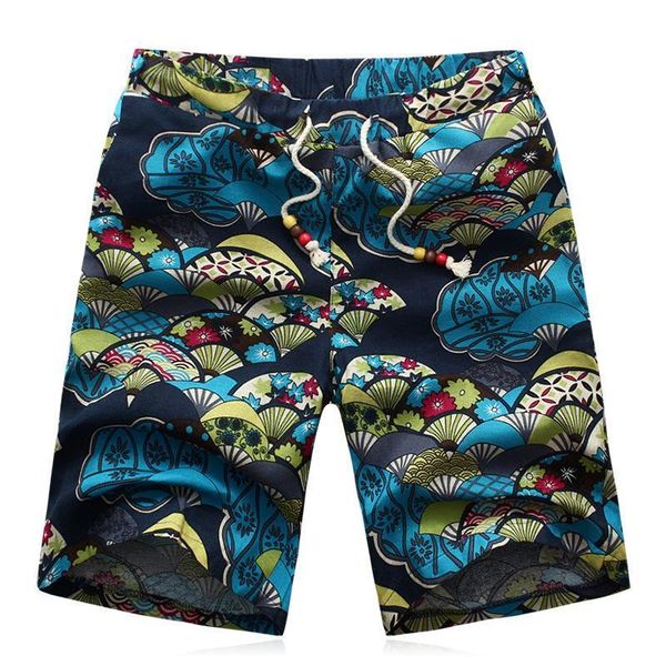 

linen summer 6xl shorts men's casual korean cotton sportswear summer large size floral of men's beach shorts trousers men 6 styl, White;black