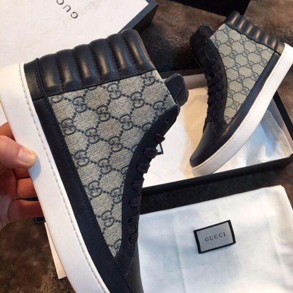 

19ss 2019 mens high-canvas shoes men new spring autumn fashion sneakers lace-up high style solid colors man black shoes