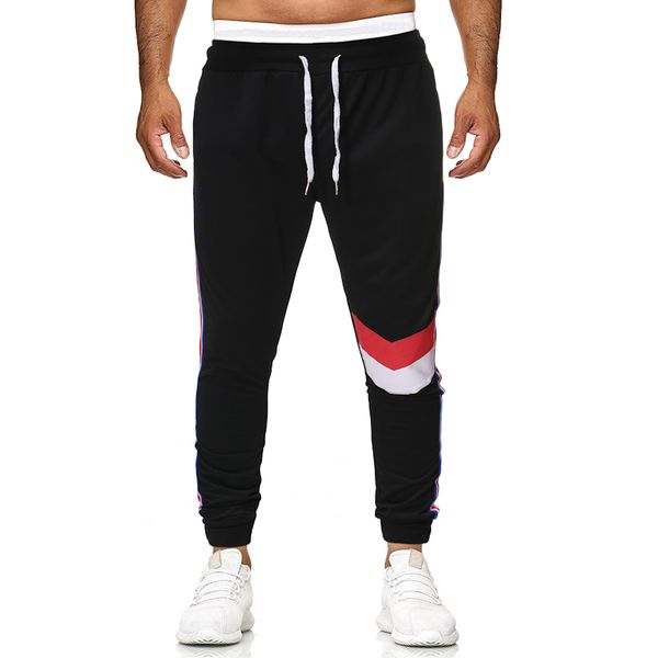 

monerffi 2019 men sweatpants casual letter printed casual joggers pants hip hop tracksuit pants loose elastic waist trousers new, Black