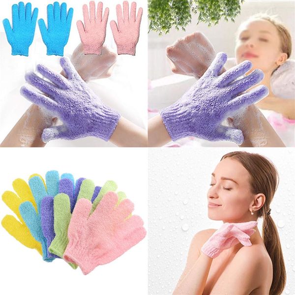 

2020 exfoliating wash gloves skin body bathing mittens scrub massage spa bath finger gloves sponge bath shower cleaning skin washcloths