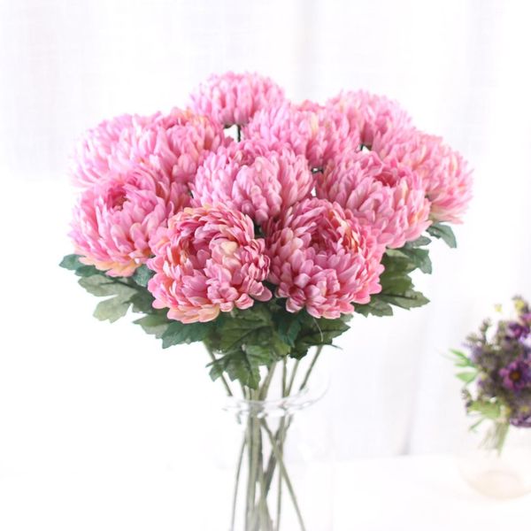 

single stem pineapple chrysanthemum wedding home imitation flowers artificial flower chrysanthemum props