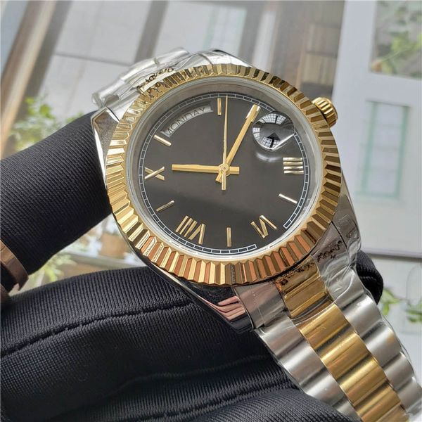 

2019 high-quality men's and women's designer watches fashion double calendar automatic movement watches business stainless steel w, Slivery;brown