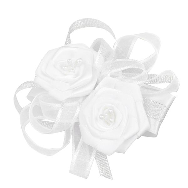 

bridal bridesmaid rose flower bracelet wedding party wrist corsage hair decor