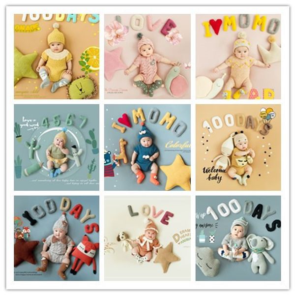 

newborn 100 days p frame costume p background prop creative diy theme pgraphic clothing studio shooting prop, White