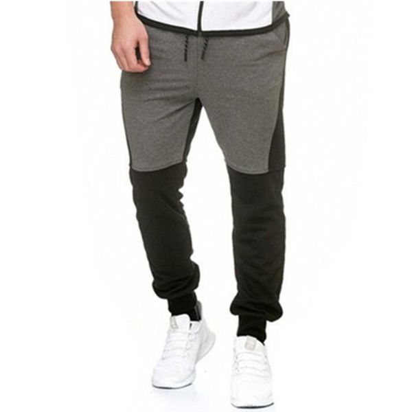 

jaycosin casual men splicing overalls casual pocket sport work trouser pants men pants, Black