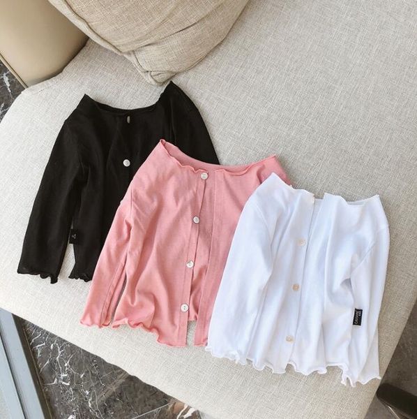 

2020 new style girls shirt summer fashion girls blouse 1-7t qh233, White;black