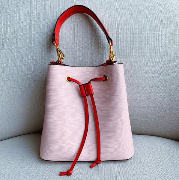 

real shoulder flowers purse handbags neonoe bag tote printing messenger bucket bag crossbody leather shopping classic unpue, Red;black