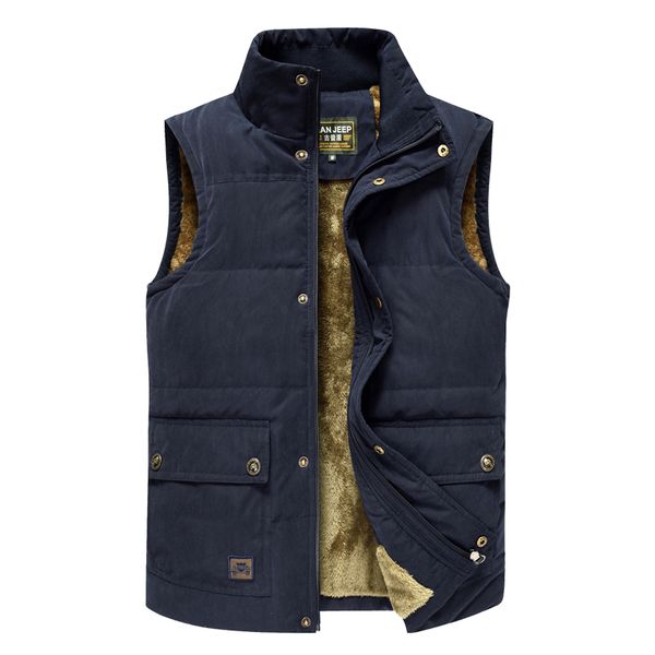 

2019 winter hiking mountaineering vest men's jacket sleeveless jacket men's warm jeep vest wool wool army green ve, Camo;black