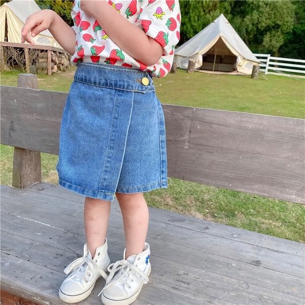

girls shorts 2020 baby skirt children's short skirt pants and jeans shorts and jeans outside, Blue