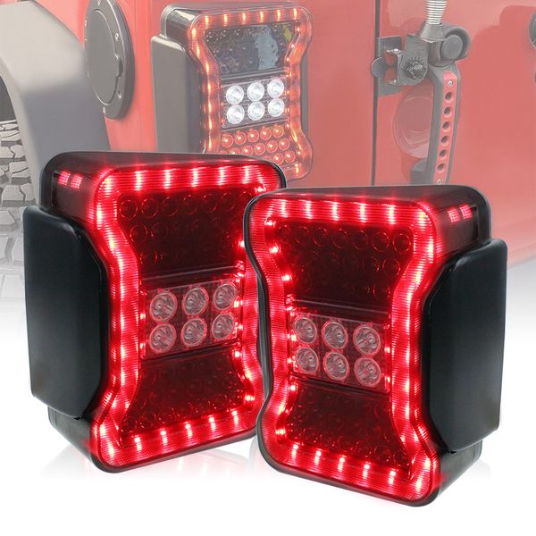 

new car light assembly smoke led tail lamp for jeep wrangler jk 2007-2017 rear lamps brake reverse light daytime running lights