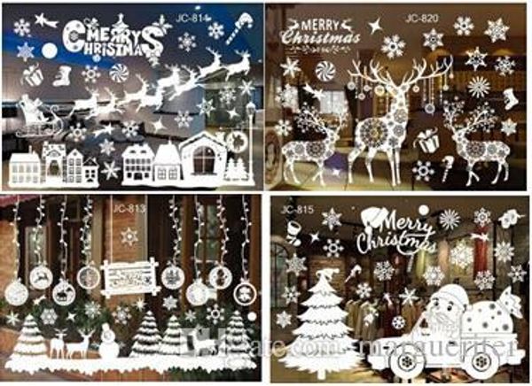 

рождественская елка снежинка наклейка наклейка на стену творческий съемный diy рождественский орнамент стеклянное окно наклейка детская комн