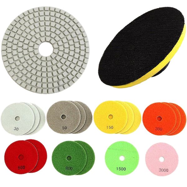 

18 pcs 3 inch thickening diamond water mill piece diamond polishing pads with polishing disc