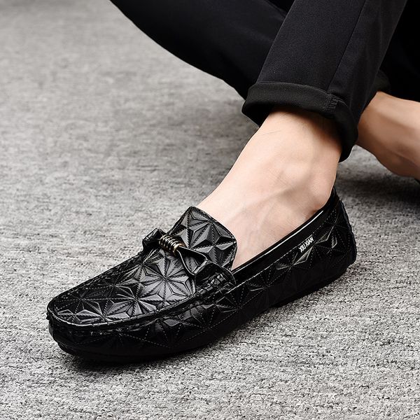 

men casual shoes slip-on soft deodorant insole moisture absorption leather light shoes outdoor fashion men trekking, Black