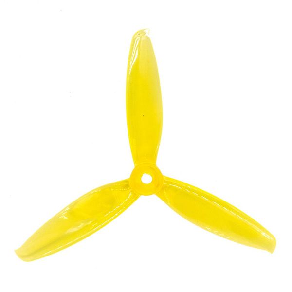 Gemfan 5043 Windancer 5x4.3 5inch 3-Blade 5 milímetros furo de montagem CW CCW Hélice 4PCS - Amarelo