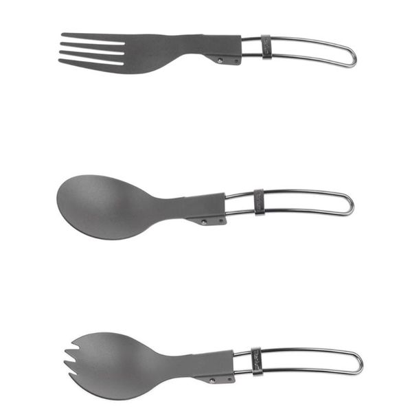 

small titanium folding cutlery spoon fork for camping picnic bbq garden party