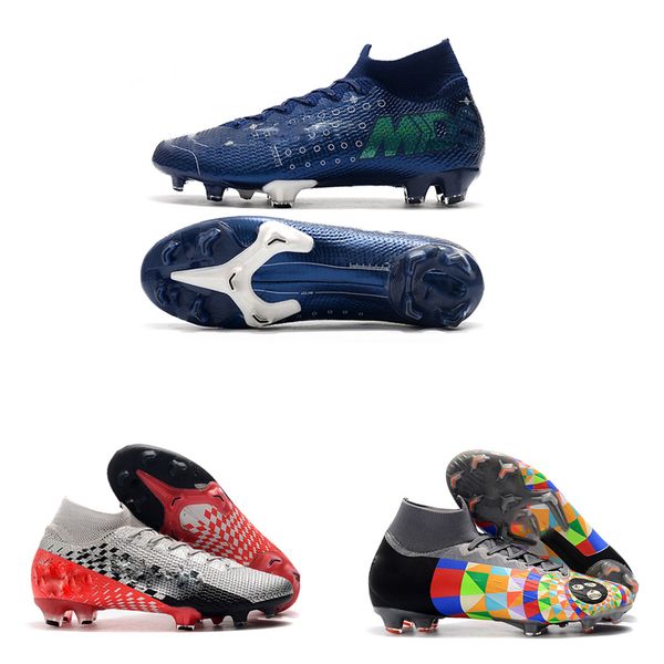 

2019 mens mercurial superfly vii 7 360 elite se fg cr7 ronaldo neymar njr mds 001 dream speed boys soccer shoes football boots cleats, Black