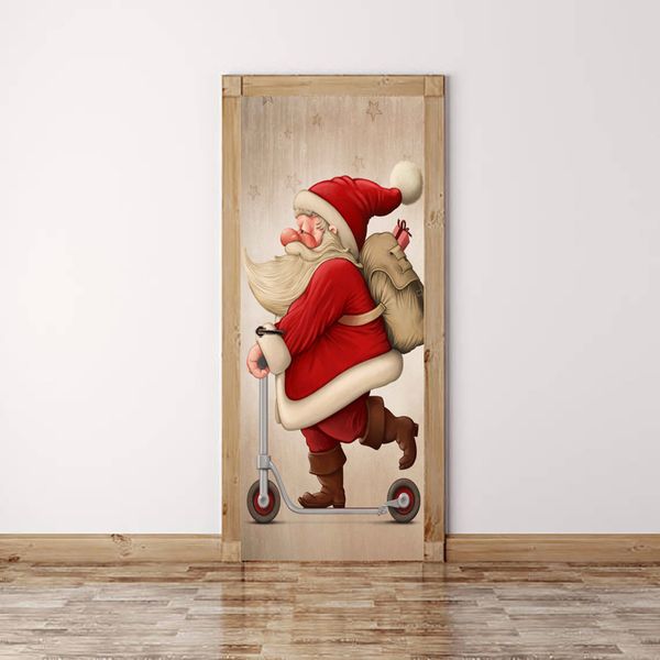Wall merry sticker door christmas notonthehighstreet stickers Merry Christmas Door Sticker Santa Claus Art Stickers Decorations For Home Living Room Bedroom