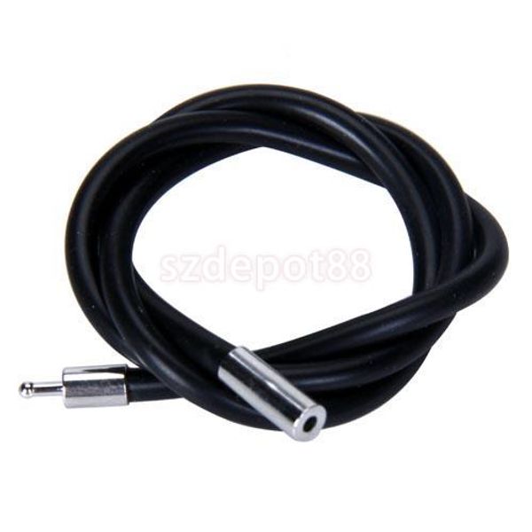 

3мм черное резиновое колье с закрытием из нержавеющей стали - 14 дюймов, Silver