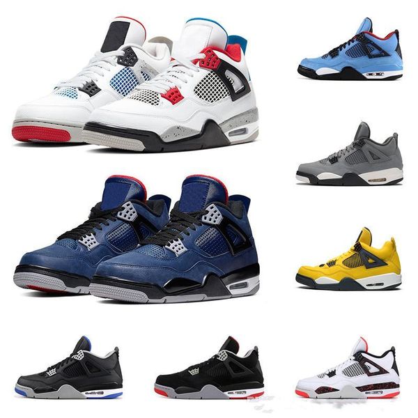 

2020 mens basketball shoes 4s what the 4 loyal blue bred cool grey black cat pure money white cement men trainer sports sneakers