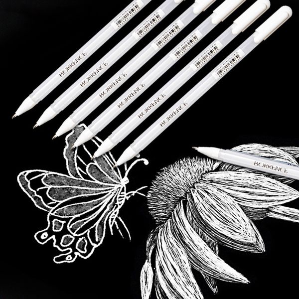 

0.8mm White/Silver Highlight Painting Pen DIY Comic Drawing Creative White Hook Line Pen Art Drawing Pen