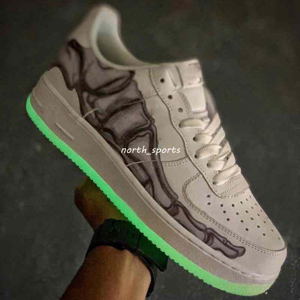 

skeleton halloween nightlight visible skateboard shoes fashion leading designer mens women basketball shoes size 36-45