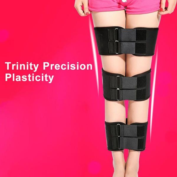

3 in 1 yoga tension band adjustable bow leg correction belt set o/x type leg knee straightening correction belt beauty, Black