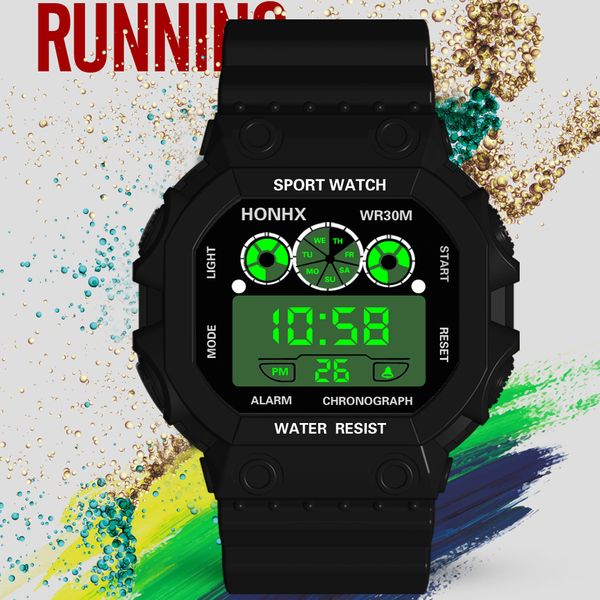 

honhx mens wrist watch luxury three eyes analog digital sport led waterproof luminous relojes para hombre montre homme 2019, Slivery;brown