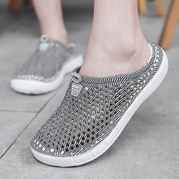 

muqgew fashion waterproof sandals summer women slippers ladies beach sandals hollow out plus size casual breathable footwear, Black