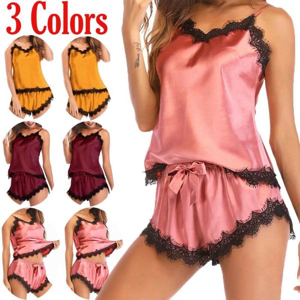 

2pcs pajama sets women summer sleeveless v-neck lingerie nightwear sleepwear babydoll lace underwear, Blue;gray