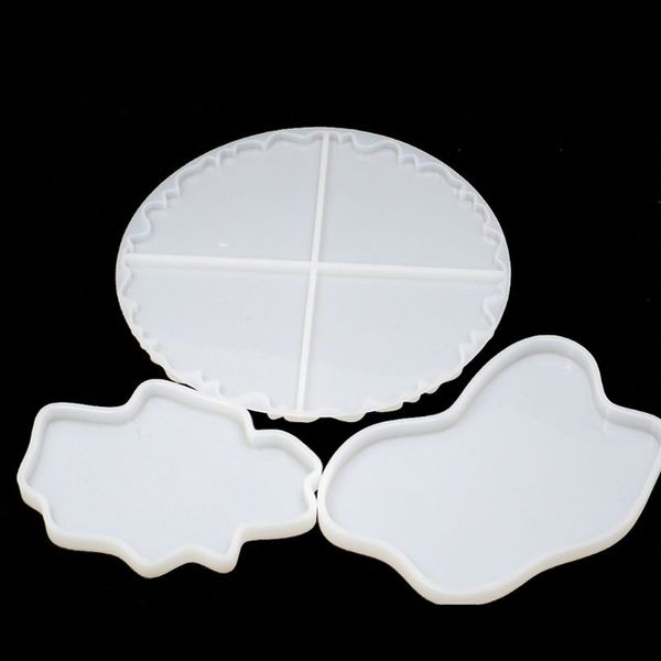 

3pcs irregular wave round silicone resin epoxy resin jewelry making 95ab