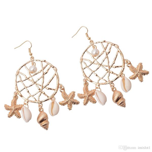 

starfish europe and the united states new jewelry geometric earrings creative starfish shell earrings accessories girls jewelry 2 styles, Silver