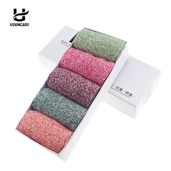 

Uskincare 5 Pairs Women Socks Winter Thermal Thick Socks Cotton Breathable Female Solid Casual 3d Ladies Casual Home Socks