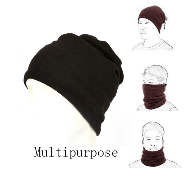 

1pc 3 in 1 winter women men sports caps scarves fleece warmer face mask beanie hats ski hiking riding caps hats dp874630, Black;white
