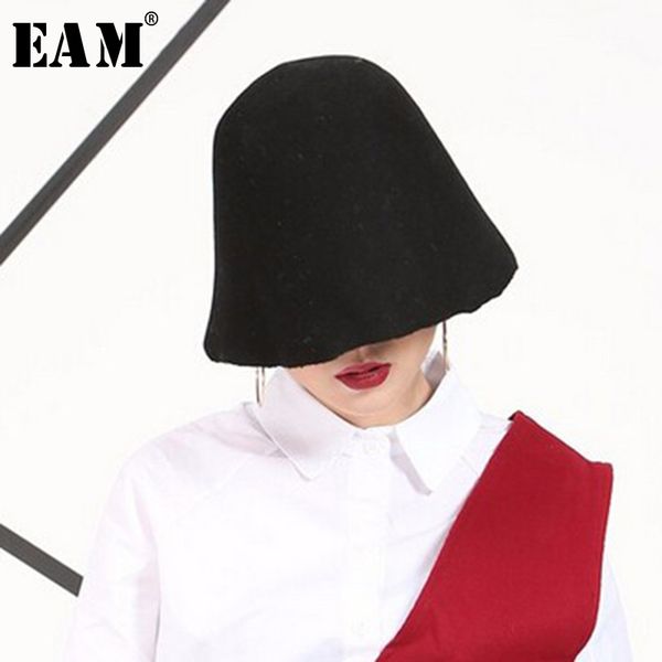

eam] 2019 new solid color personality black red woolen hat cap hat female korean spring women fashion tide as16501, Blue;gray