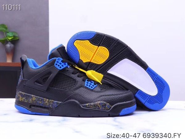 

2019 new arrival 4 nrg raptors blue yellow basketball shoes for good quality chaussures mens uptempo sneakers sports trainers size 40-47