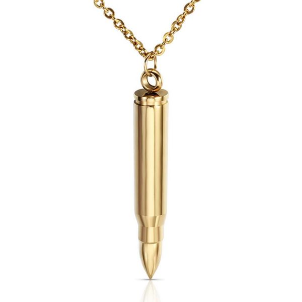 

pendant necklaces punk stainless mens plated 18k gold necklaces fashion style jewelry bullet steel umfjd