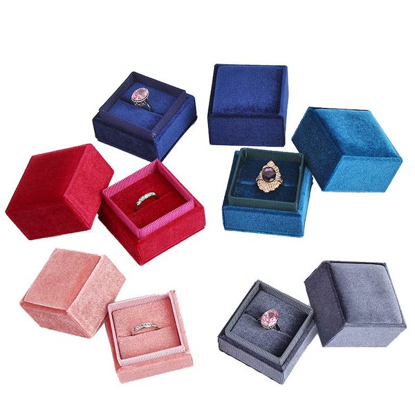 

fine jewelry box творческий вельвет ткань кольцо box площади брак кольцо ювелирных изделий упаковка подарков серьга обручальное, Pink;blue