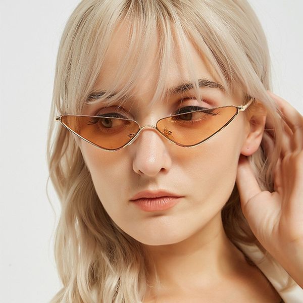 

2019 new fashion metal frame cat eye women sunglasses men brand vintage glasses uv400 cy227, White;black