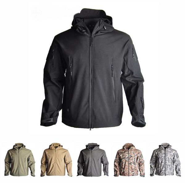 

men's army camouflage tad jacket tactical jacket winter windproof soft shell coats windbreaker outdoor hunting clothes, Blue;black