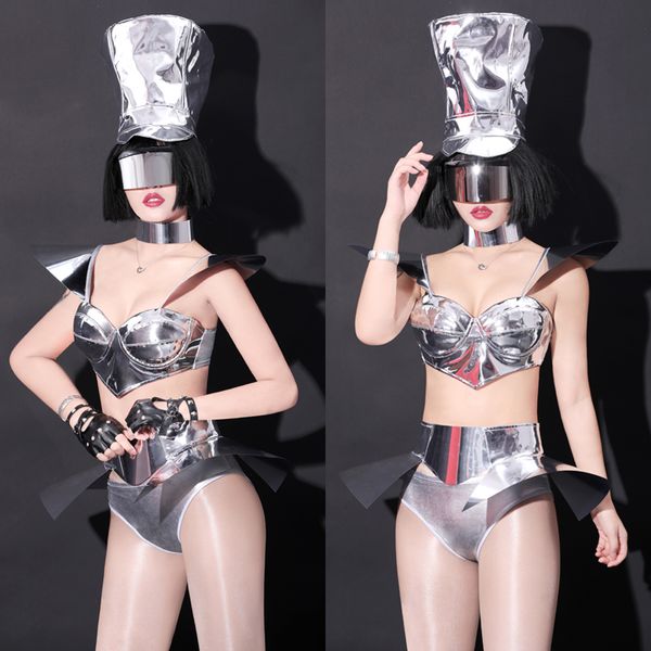 

fashion dance costume silver suit women night bar dj ds dress for singers performing wear pole dance gogo dancer outfits py251, Black;red