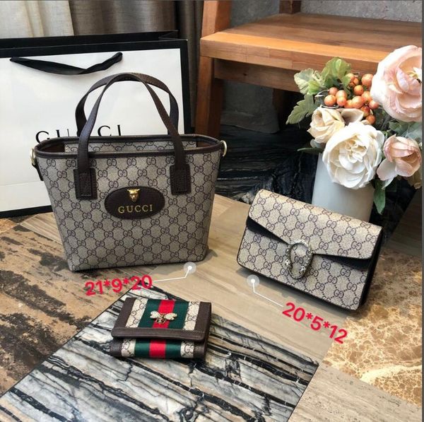 

three-piece set of selling fashion designers handbags, selling models, leather goods, leather handbags, shoulder bags--12