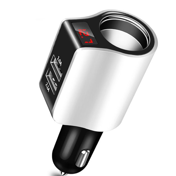 

двойной usb прикуривателя автомобильное зарядное устройство напряжение ток дисплей смарт-телефонов gps зарядки адаптер usb 2 способ сплиттер