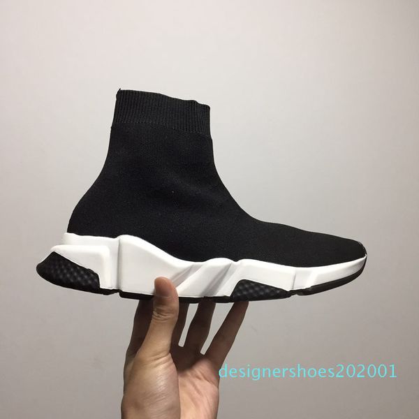 

h912 2019 luxury designer mens shoes speed trainer high upper shoe mens and women designer shoes web celebrity shoes size 36-45 d01, Black