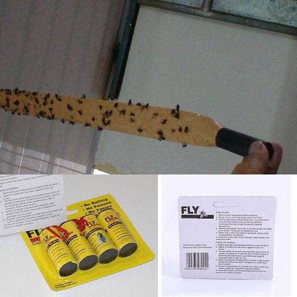 

4 rolls sticky fly paper eliminate flies insect bug glue paper catcher trap garden supplies pest control products